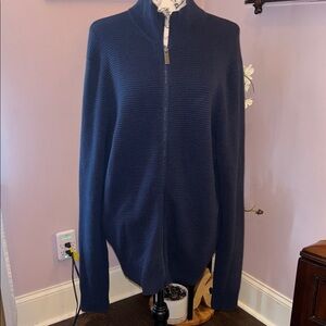 Perry Ellis Men's Navy Zip-Up Sweater